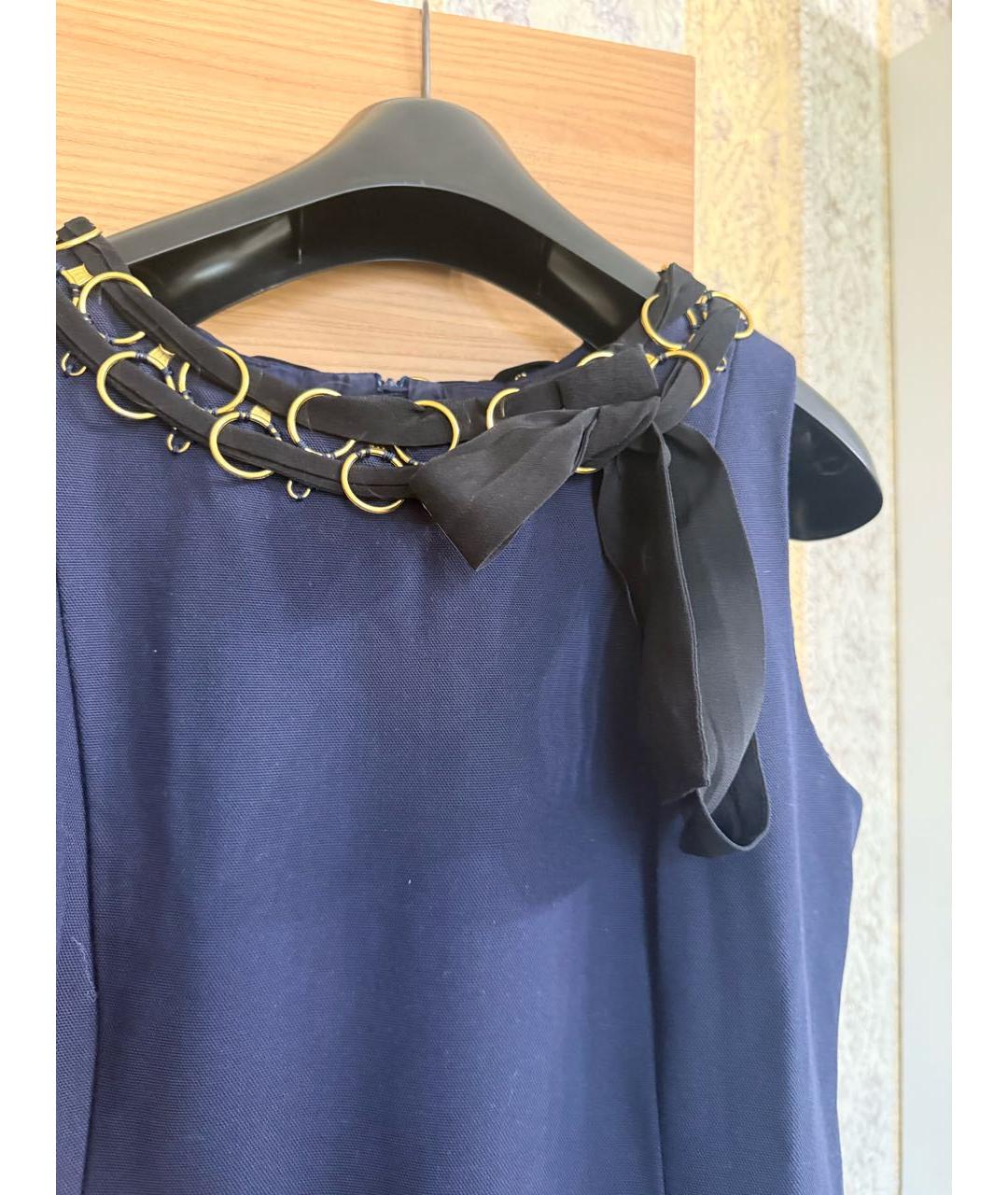 MOSCHINO Темно-синее шерстяное повседневное платье, фото 2