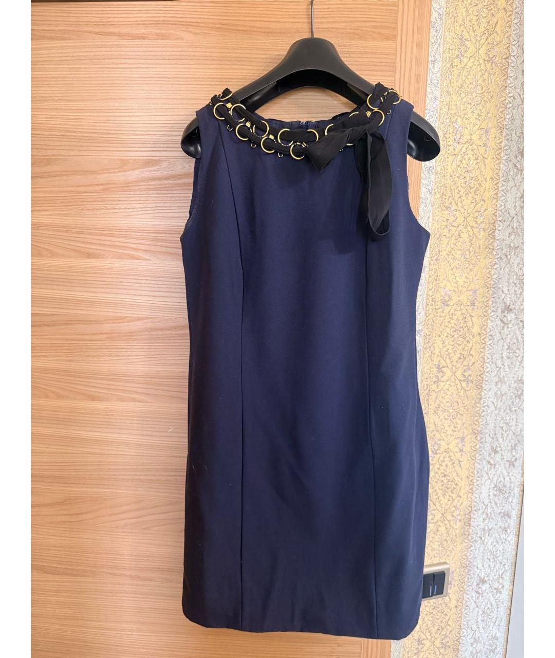 MOSCHINO Темно-синее шерстяное повседневное платье, фото 9