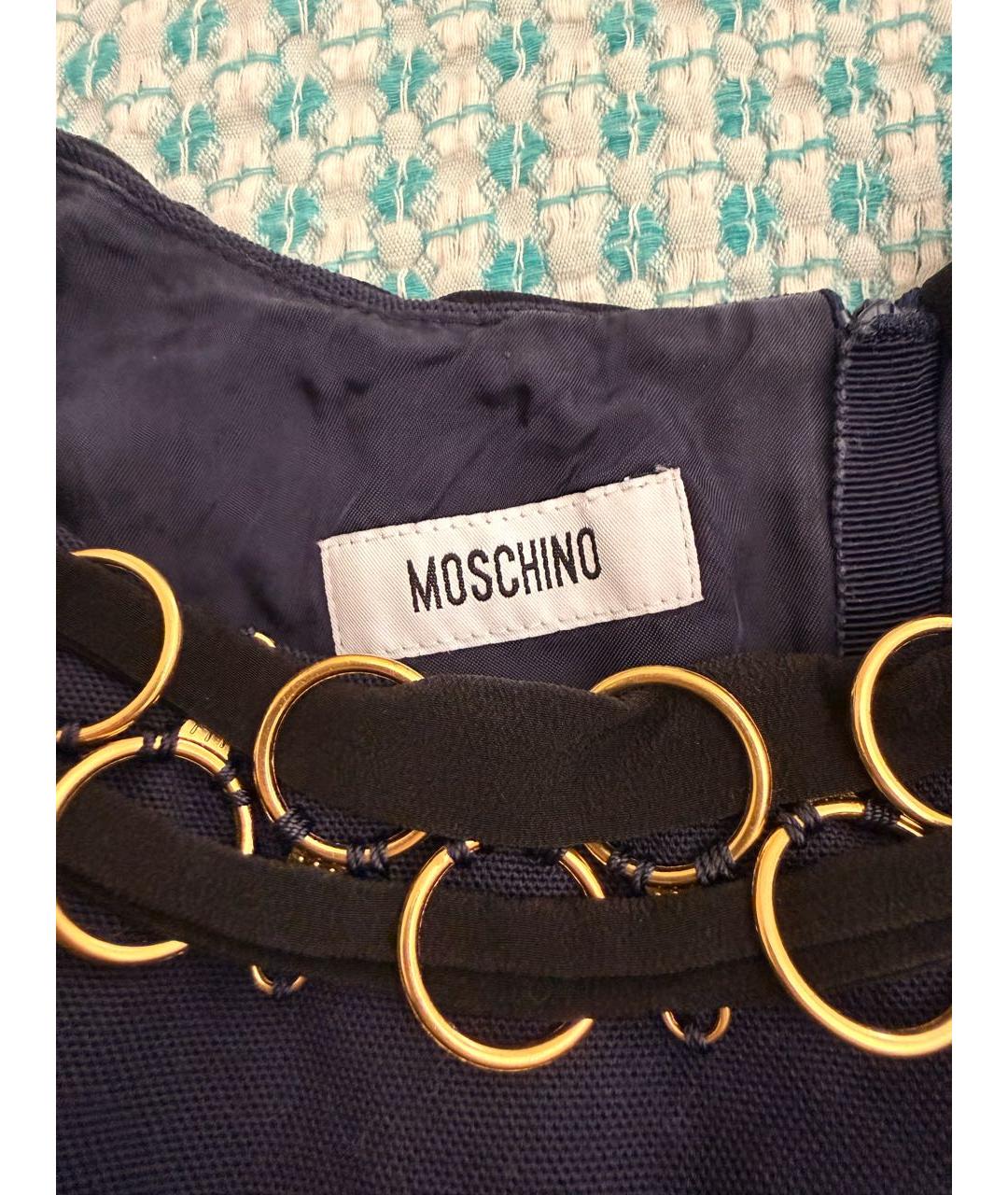 MOSCHINO Темно-синее шерстяное повседневное платье, фото 5