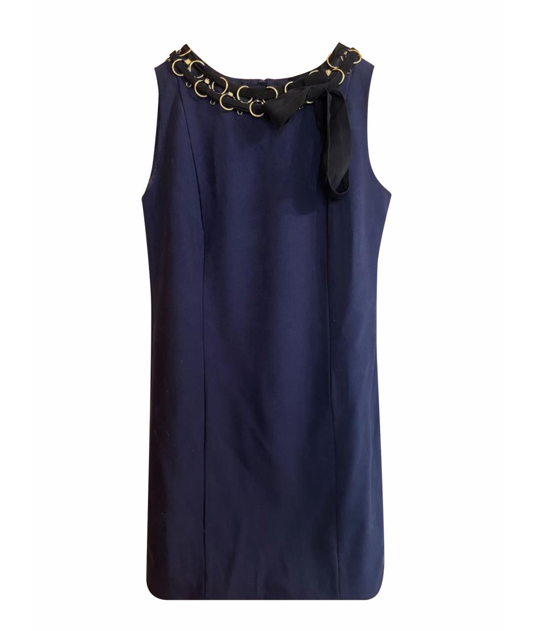 MOSCHINO Темно-синее шерстяное повседневное платье, фото 1