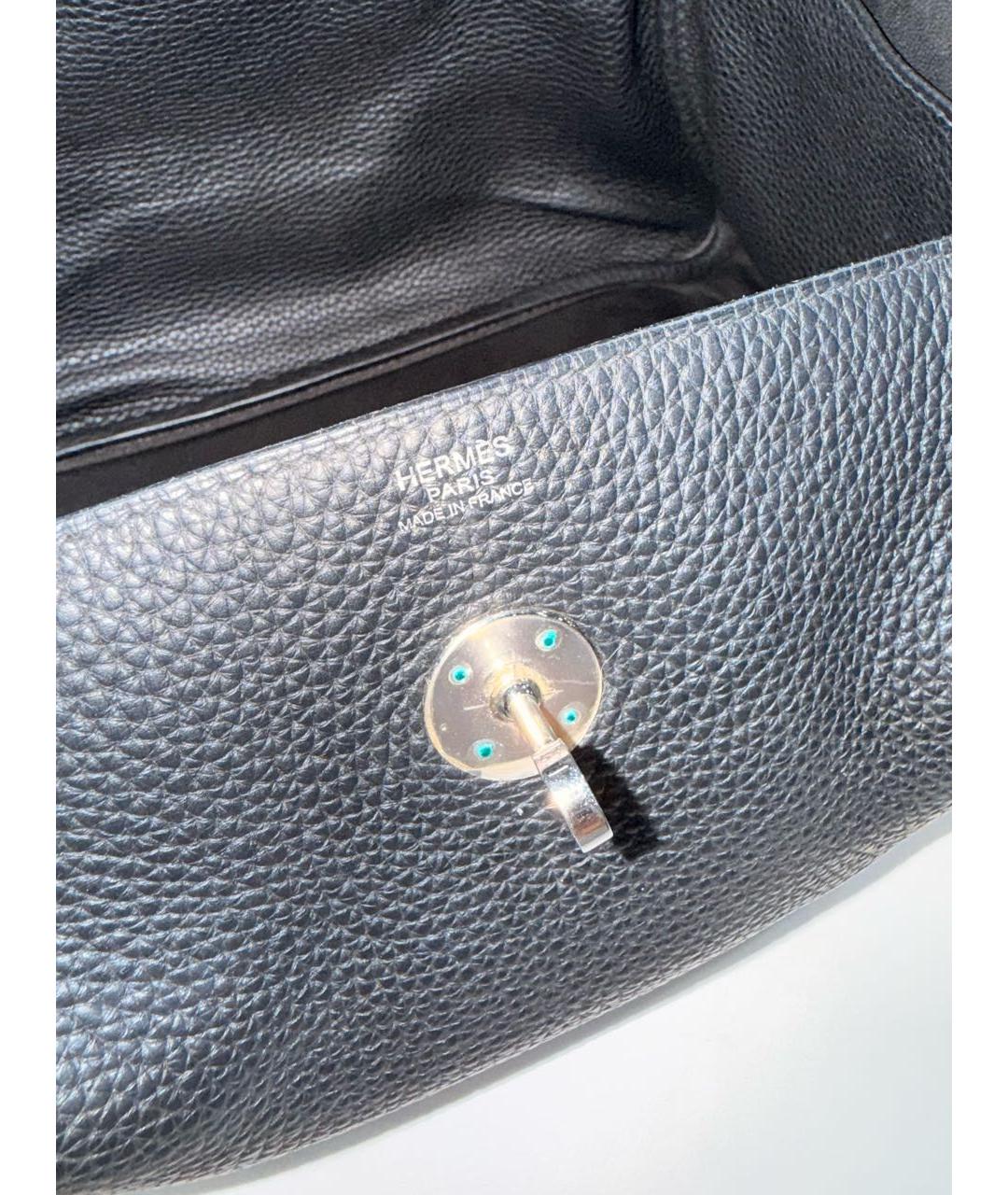 HERMES Черная кожаная сумка через плечо, фото 6