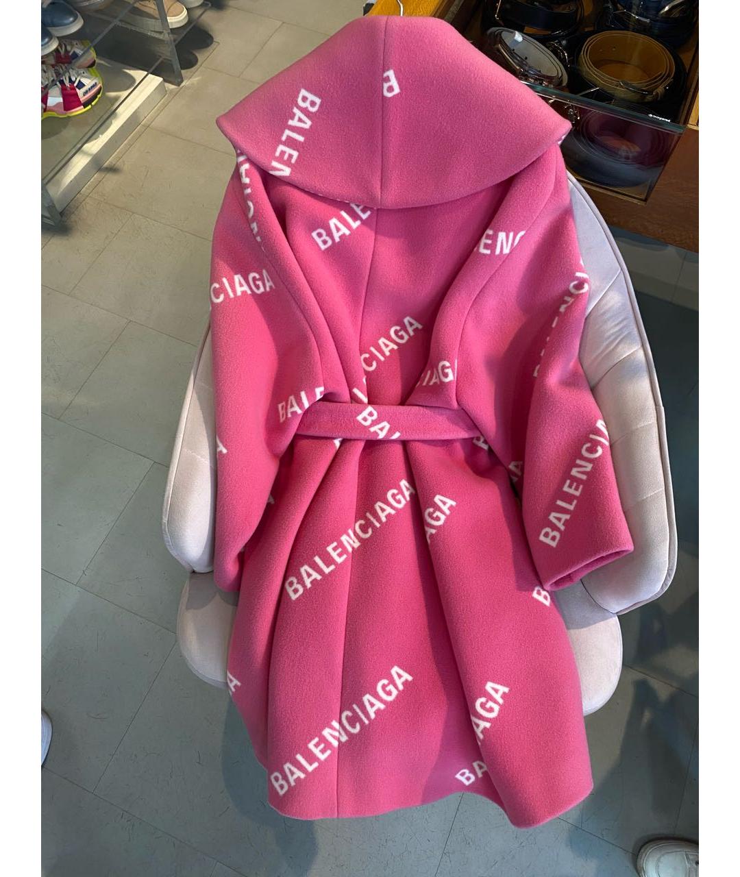 BALENCIAGA Коралловое шерстяное пальто, фото 6