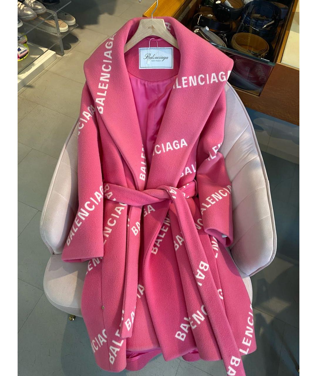BALENCIAGA Коралловое шерстяное пальто, фото 8