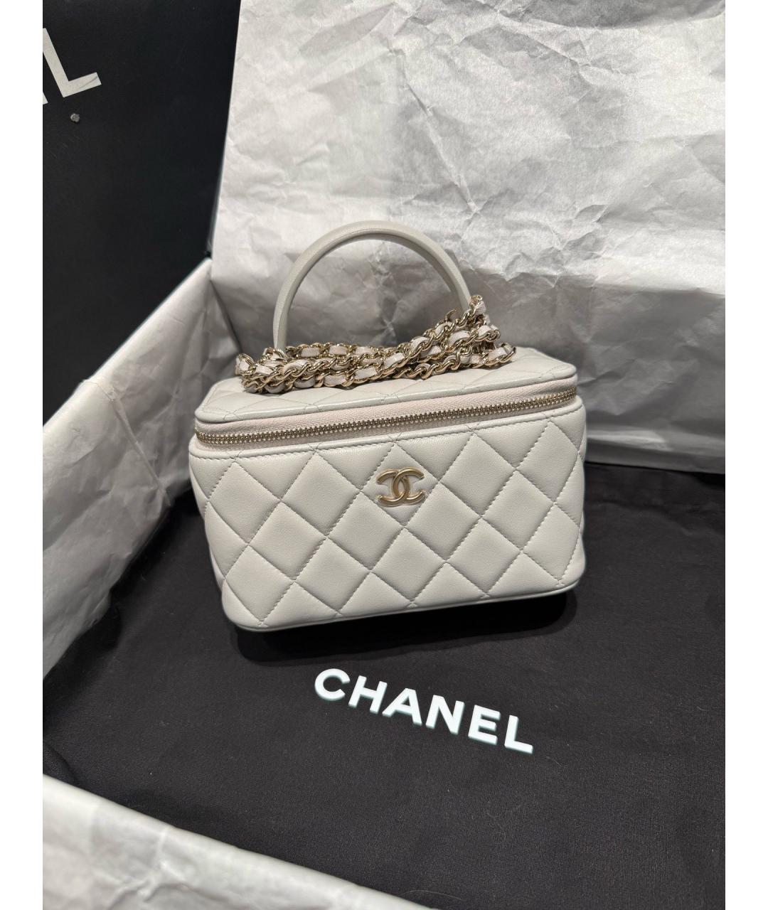 CHANEL Серая кожаная сумка через плечо, фото 8