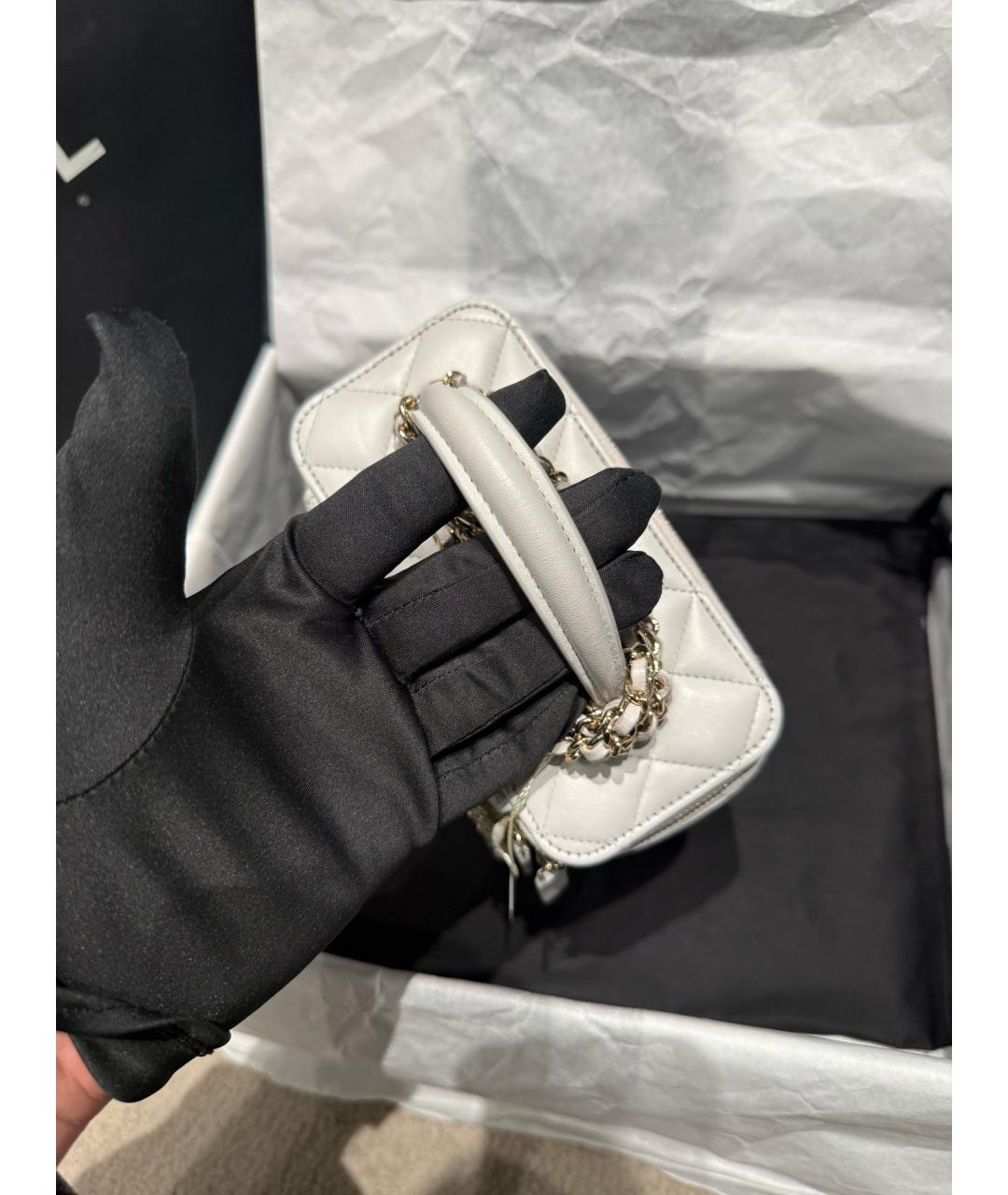 CHANEL Серая кожаная сумка через плечо, фото 6