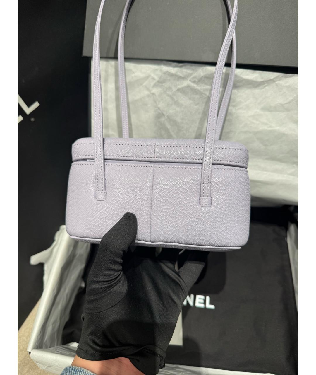 CHANEL Фиолетовая кожаная сумка через плечо, фото 3