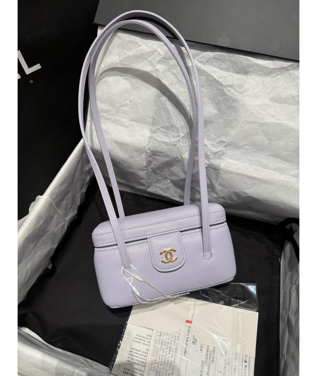 CHANEL Фиолетовая кожаная сумка через плечо, фото 8