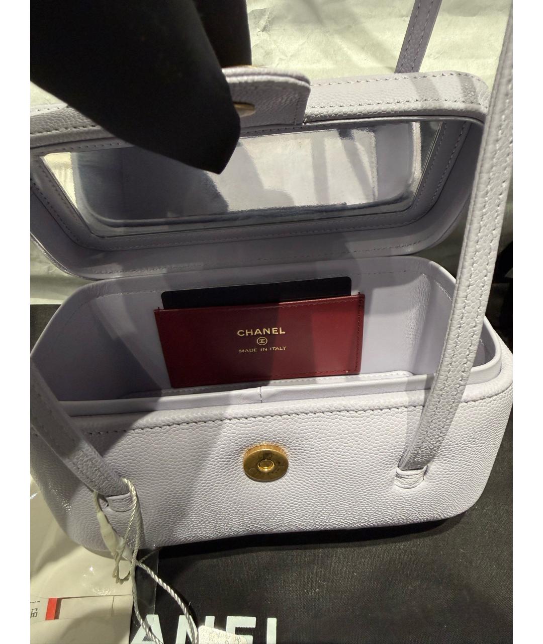 CHANEL Фиолетовая кожаная сумка через плечо, фото 7