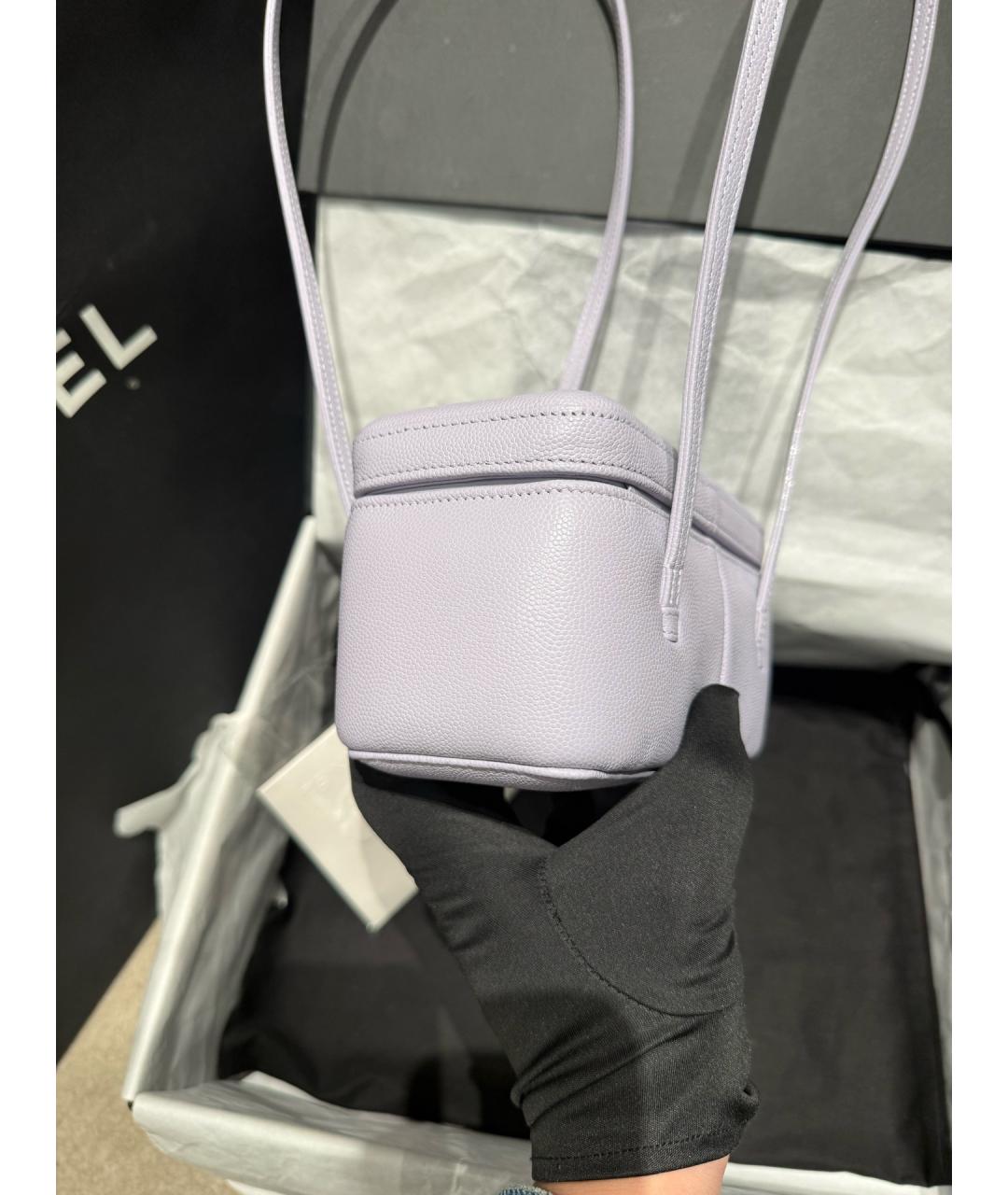 CHANEL Фиолетовая кожаная сумка через плечо, фото 5