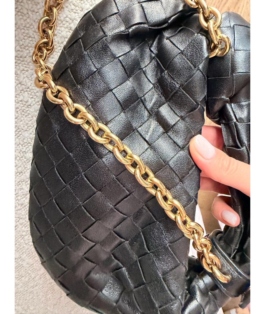 BOTTEGA VENETA Черная кожаная сумка с короткими ручками, фото 3