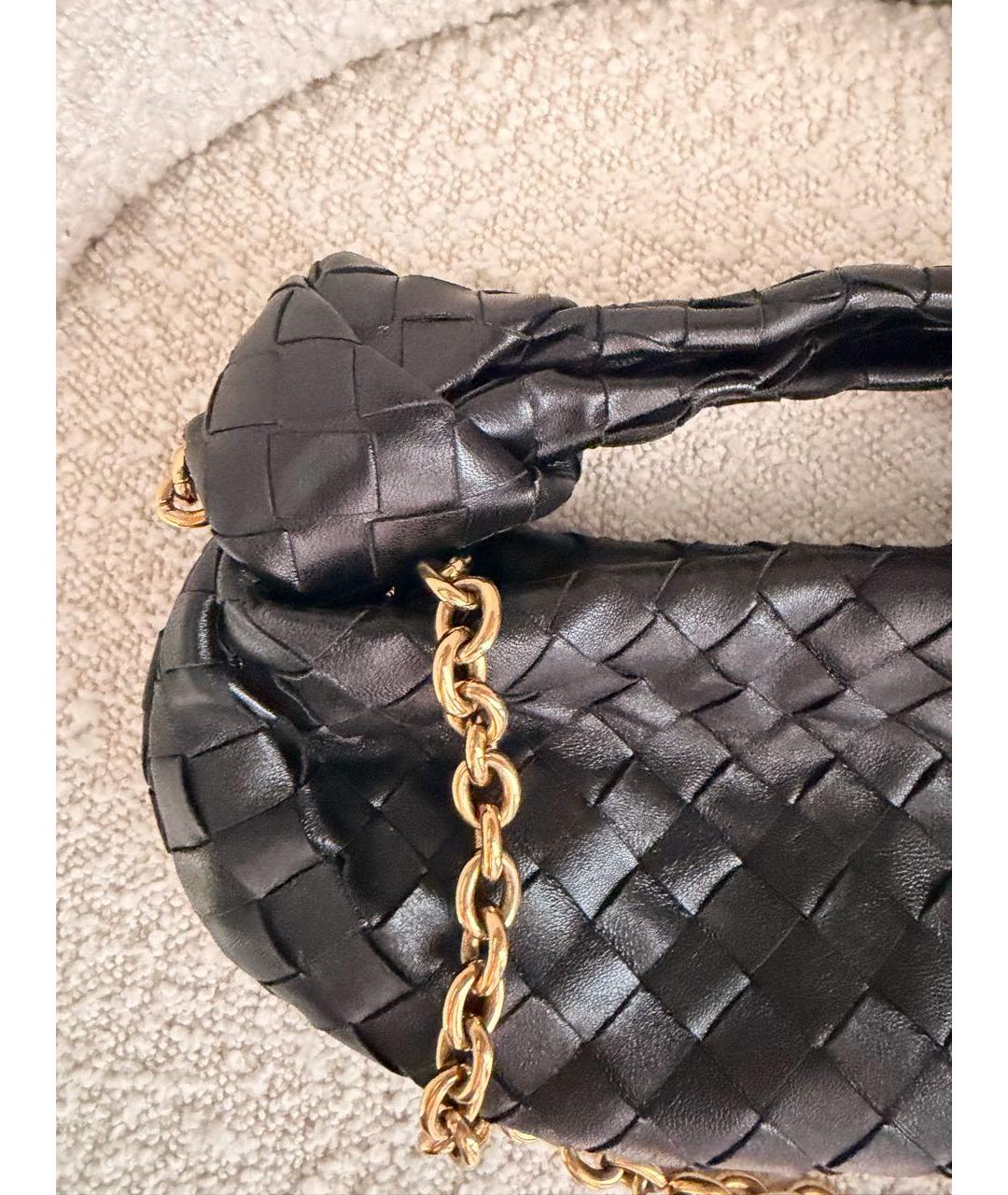 BOTTEGA VENETA Черная кожаная сумка с короткими ручками, фото 2