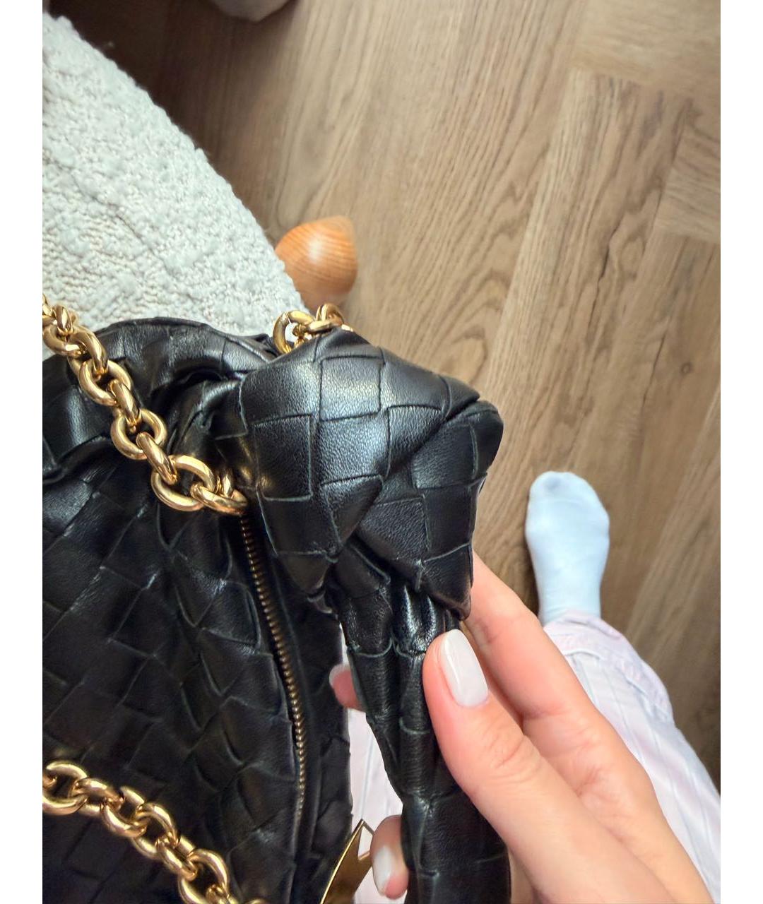 BOTTEGA VENETA Черная кожаная сумка с короткими ручками, фото 5