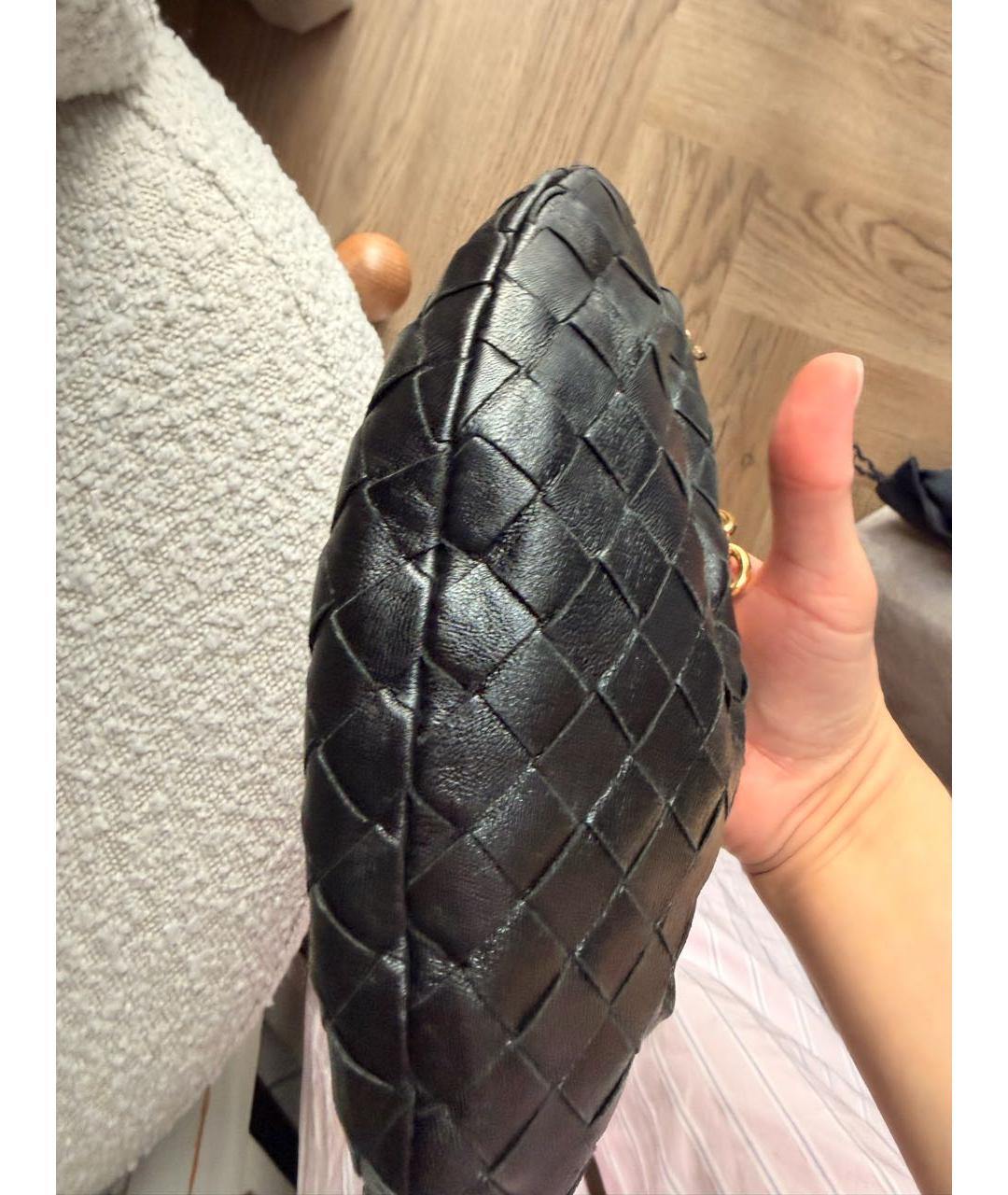 BOTTEGA VENETA Черная кожаная сумка с короткими ручками, фото 6