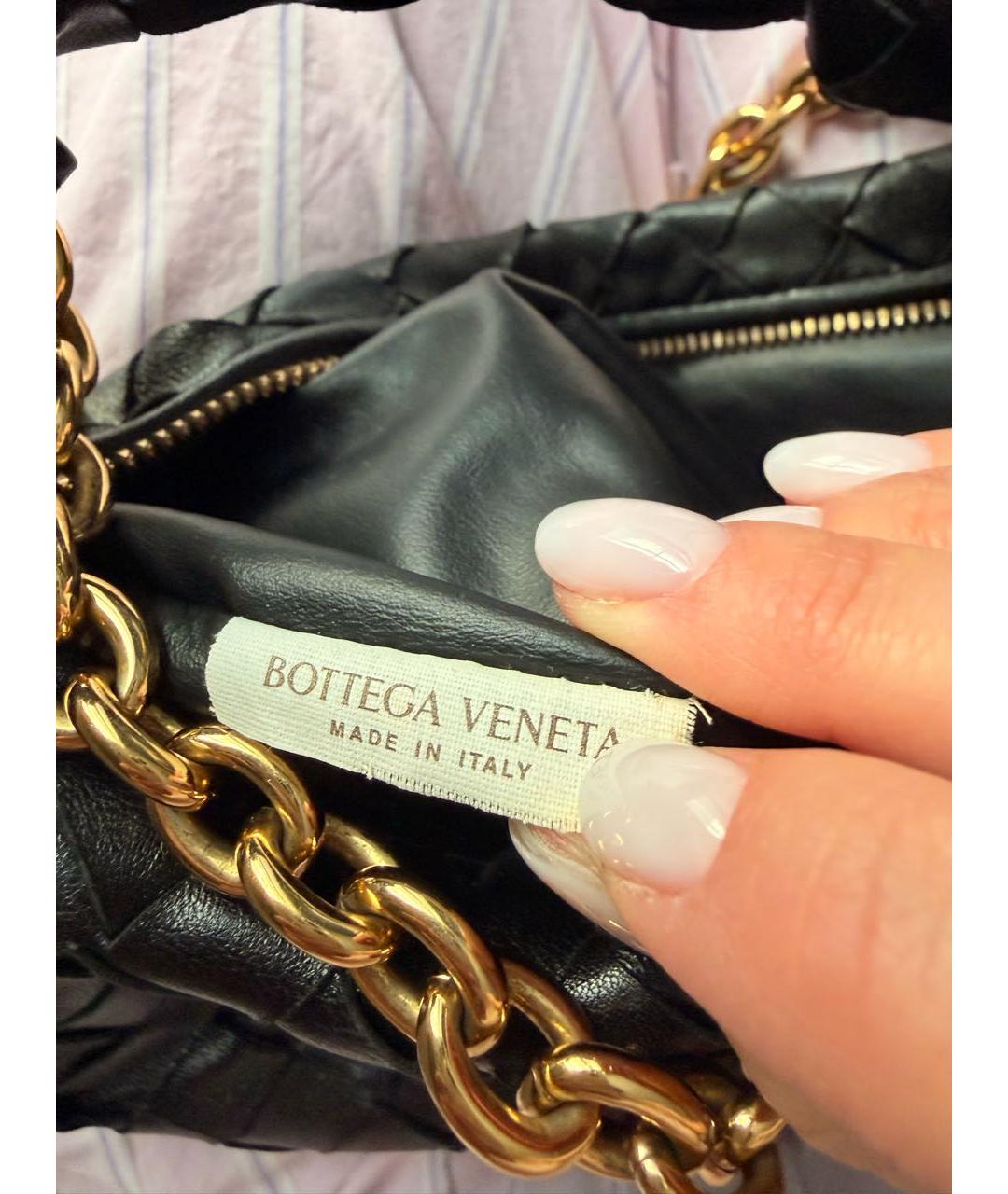 BOTTEGA VENETA Черная кожаная сумка с короткими ручками, фото 7