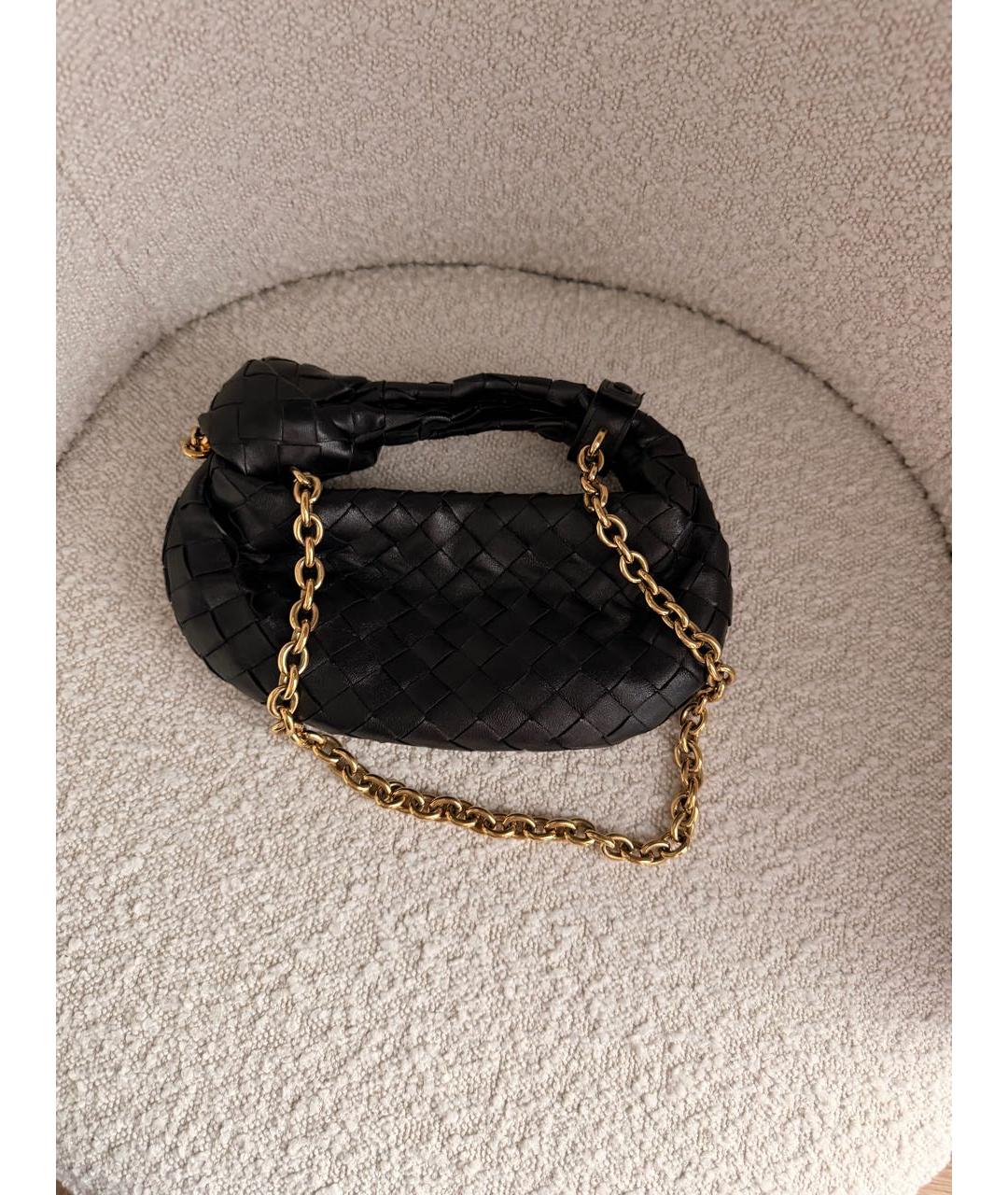 BOTTEGA VENETA Черная кожаная сумка с короткими ручками, фото 9