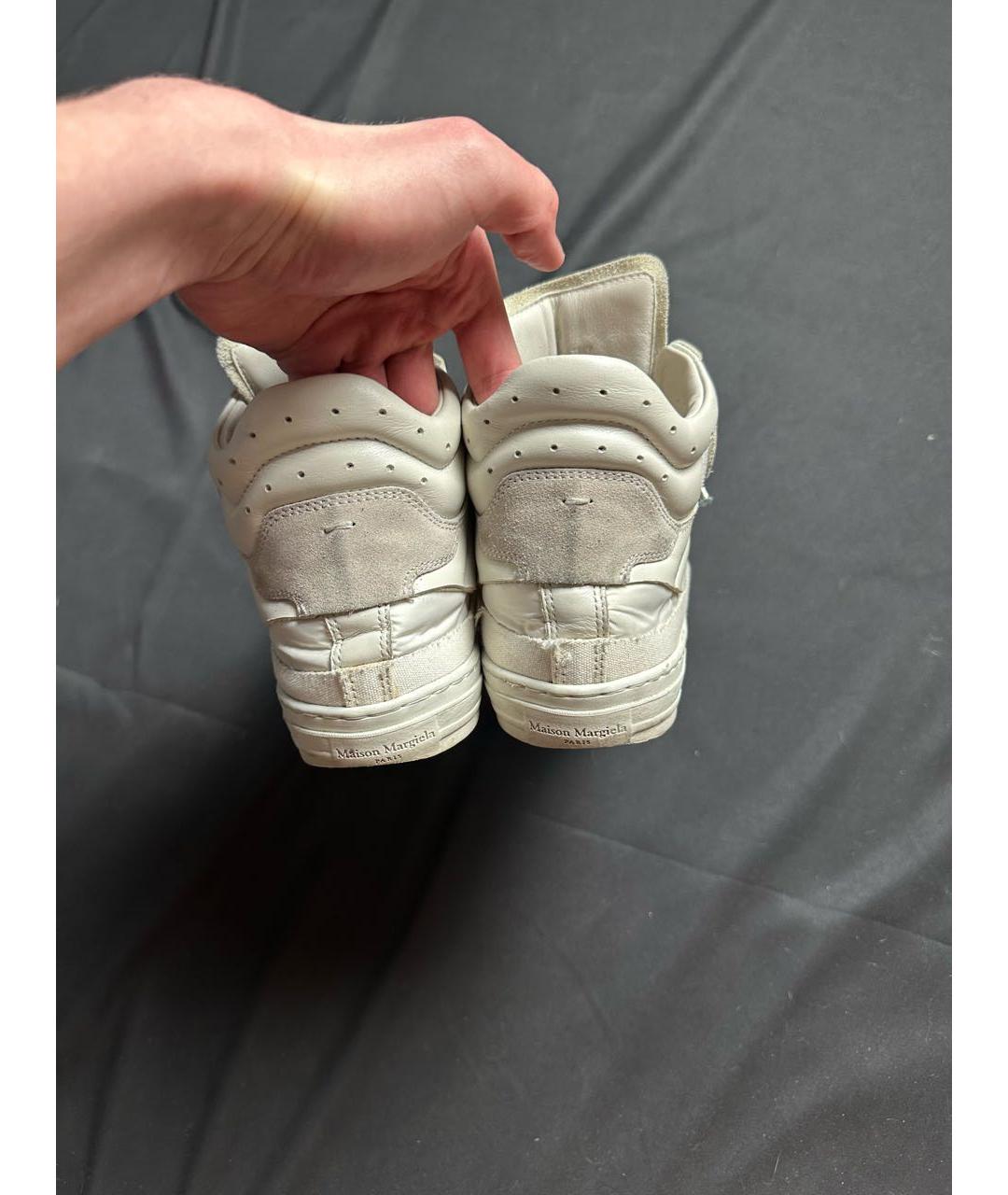 MAISON MARGIELA Белые кожаные кеды, фото 4