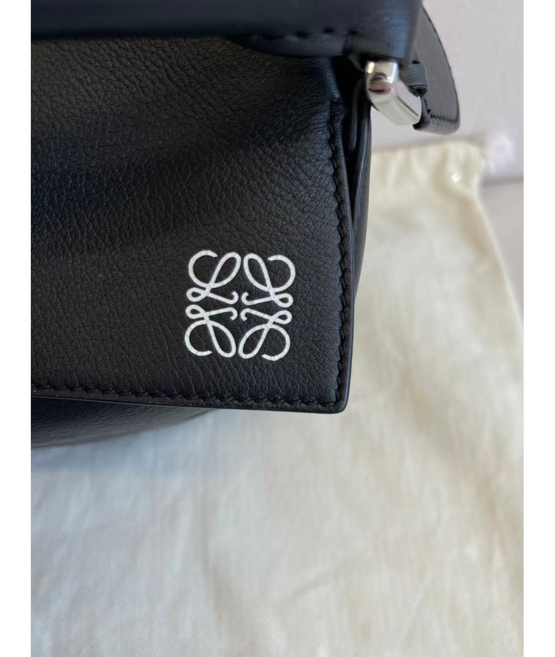 LOEWE Черная кожаная сумка с короткими ручками, фото 3