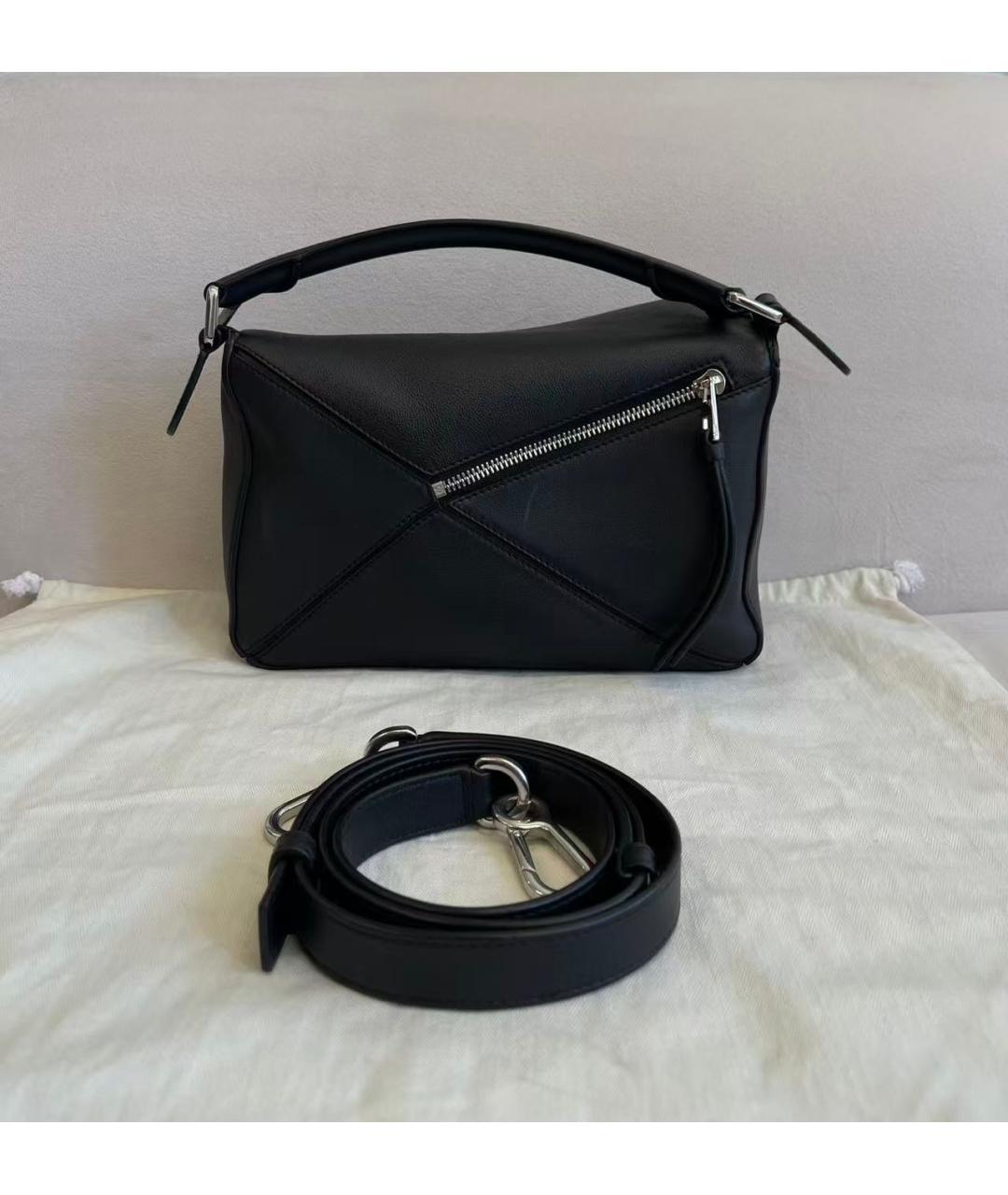 LOEWE Черная кожаная сумка с короткими ручками, фото 2