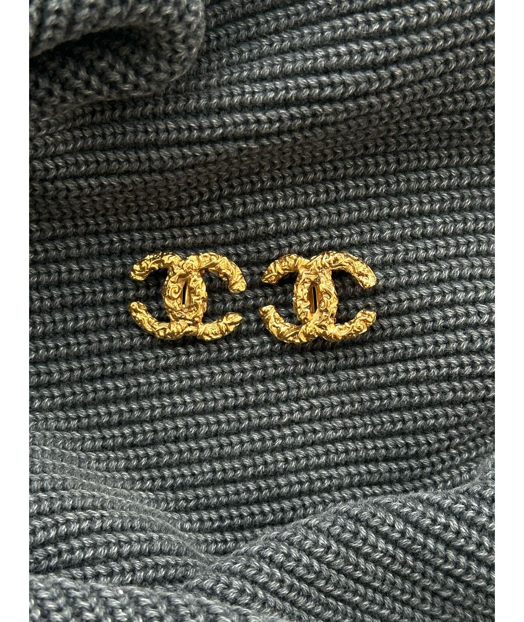 CHANEL Золотые металлические клипсы, фото 2