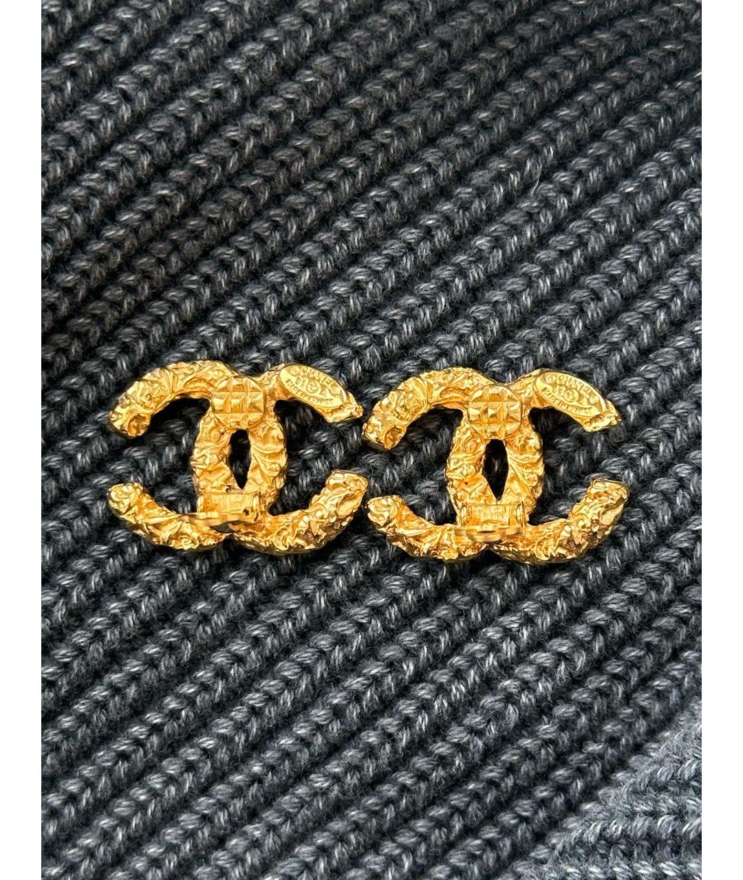 CHANEL Золотые металлические клипсы, фото 4