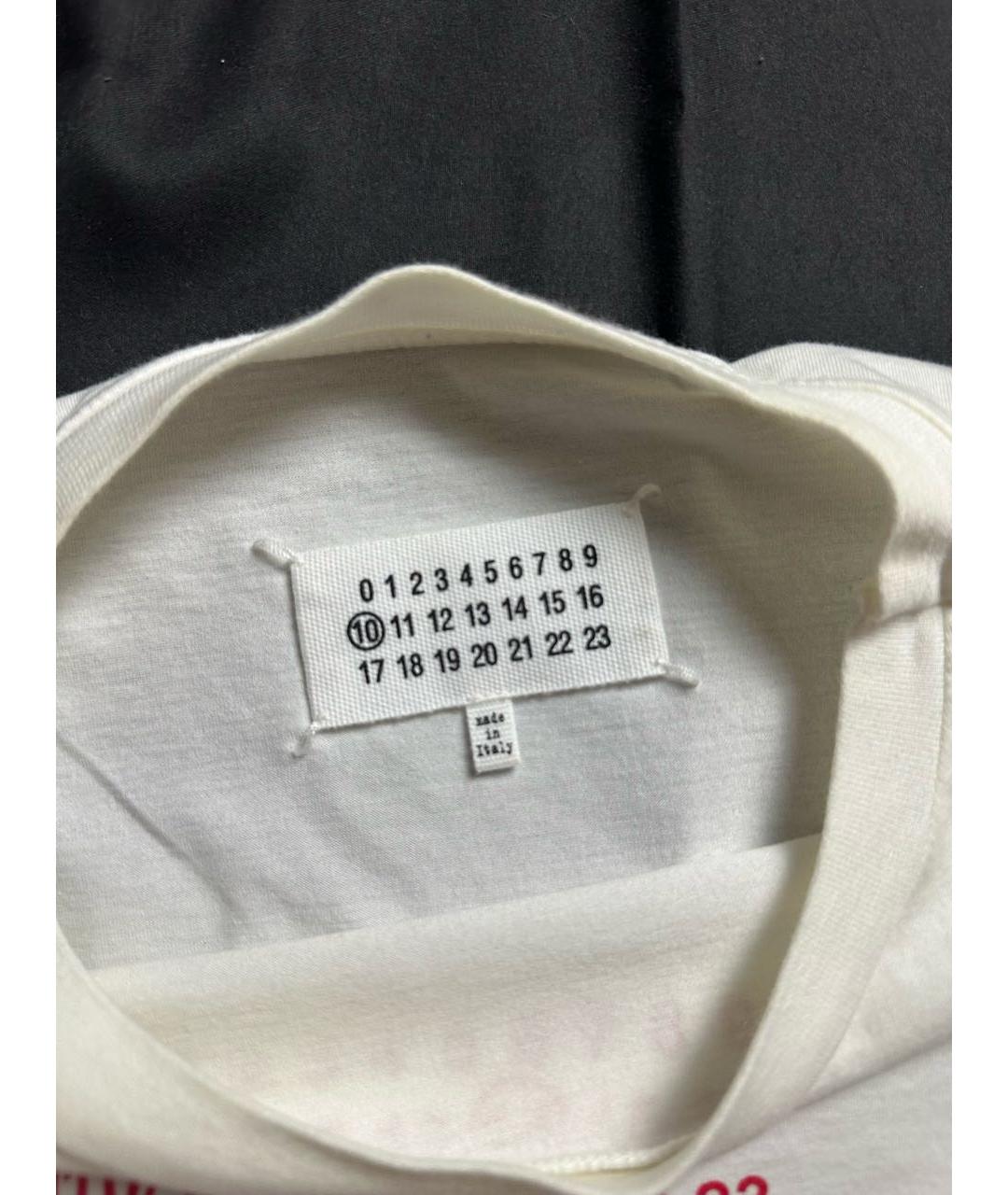 MAISON MARGIELA Белая хлопковая футболка, фото 3