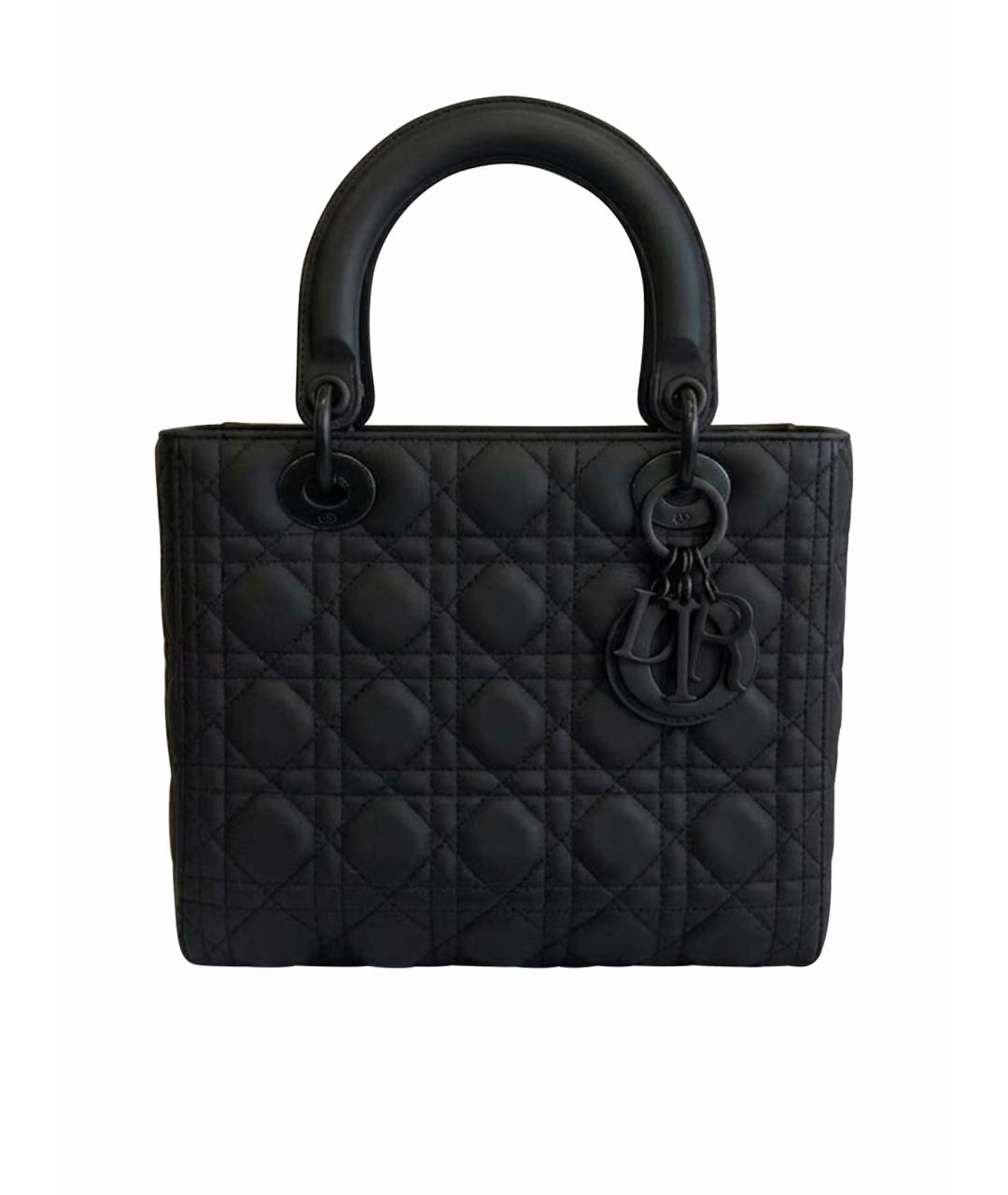 CHRISTIAN DIOR Черная кожаная сумка с короткими ручками, фото 1