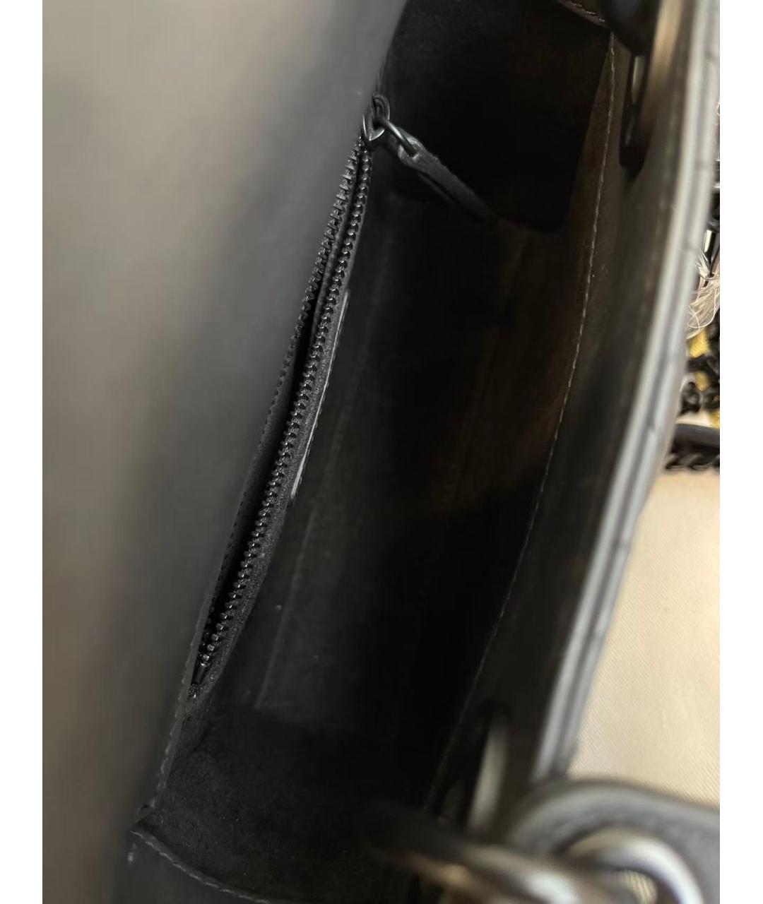 CHRISTIAN DIOR Черная кожаная сумка с короткими ручками, фото 6