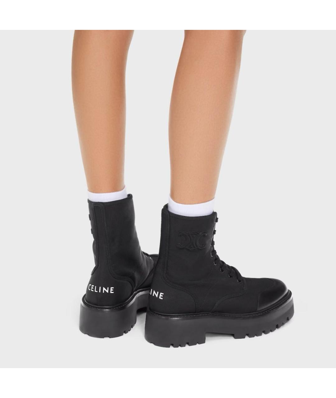 CELINE Черные текстильные ботинки, фото 2
