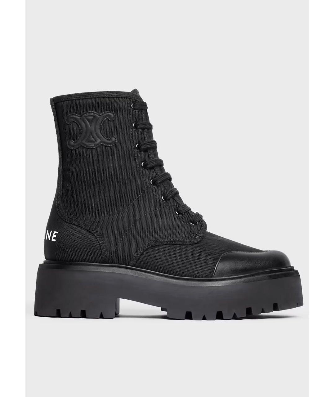 CELINE Черные текстильные ботинки, фото 9