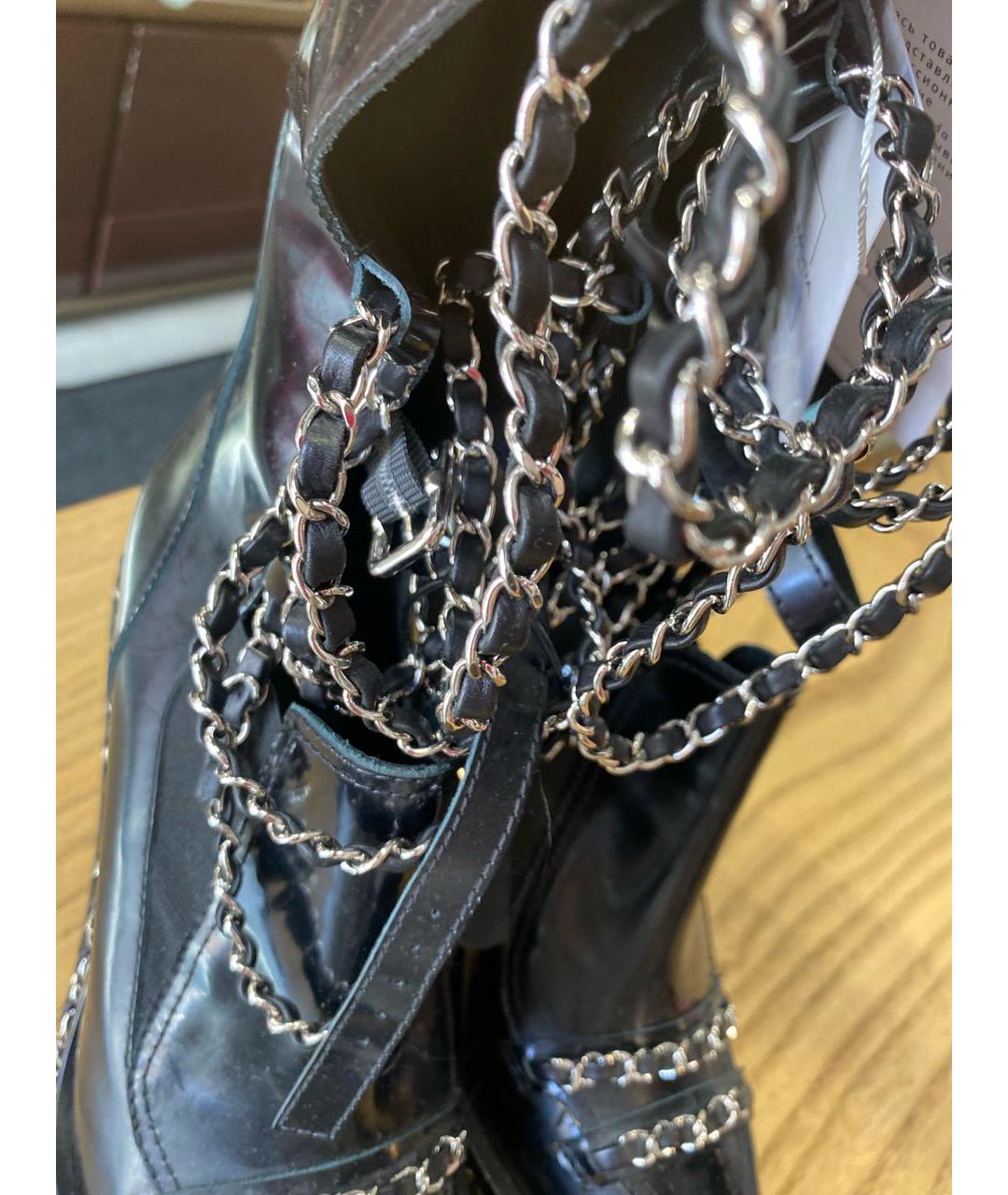 CHANEL Черные кожаные ботильоны, фото 4