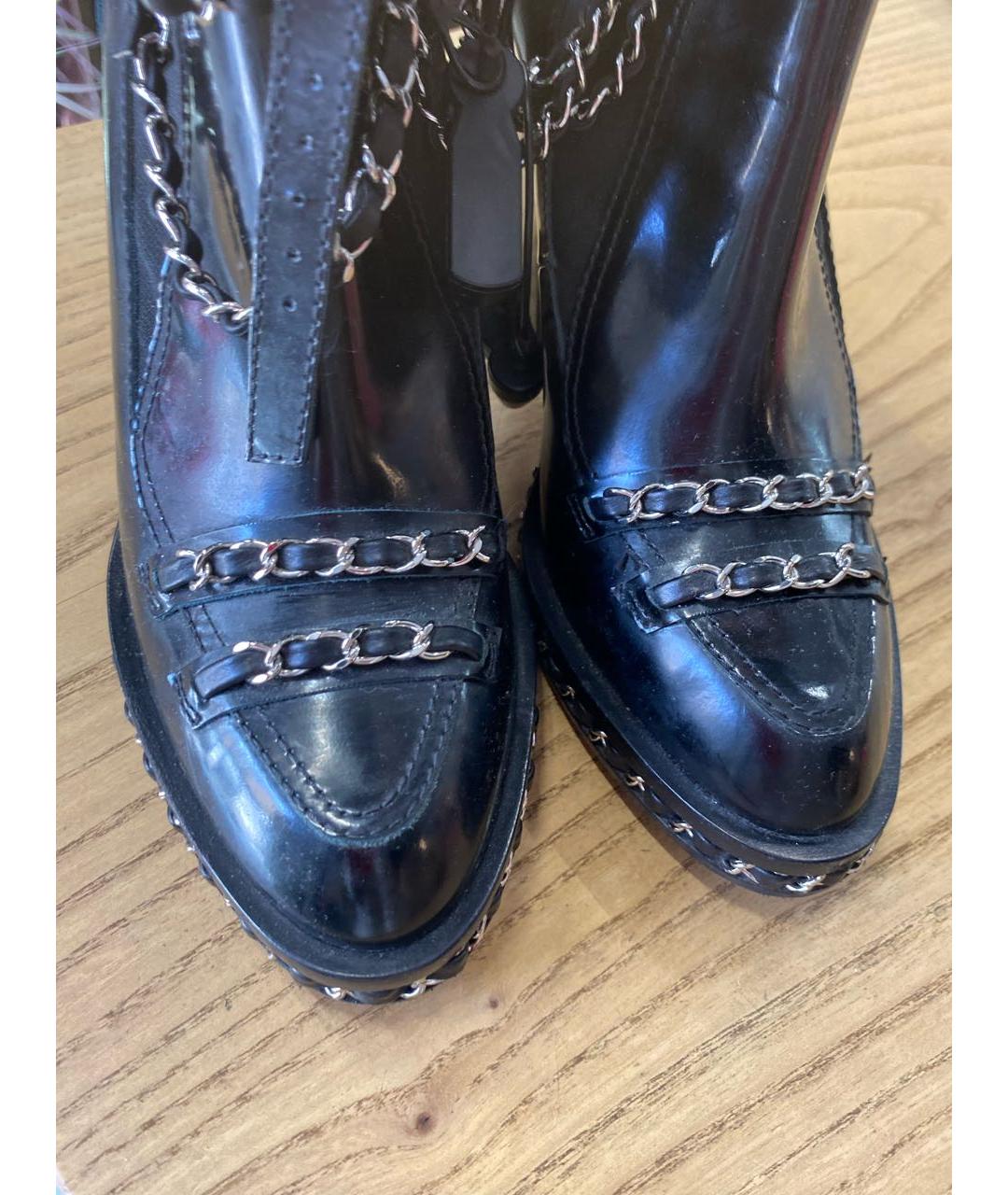 CHANEL Черные кожаные ботильоны, фото 5