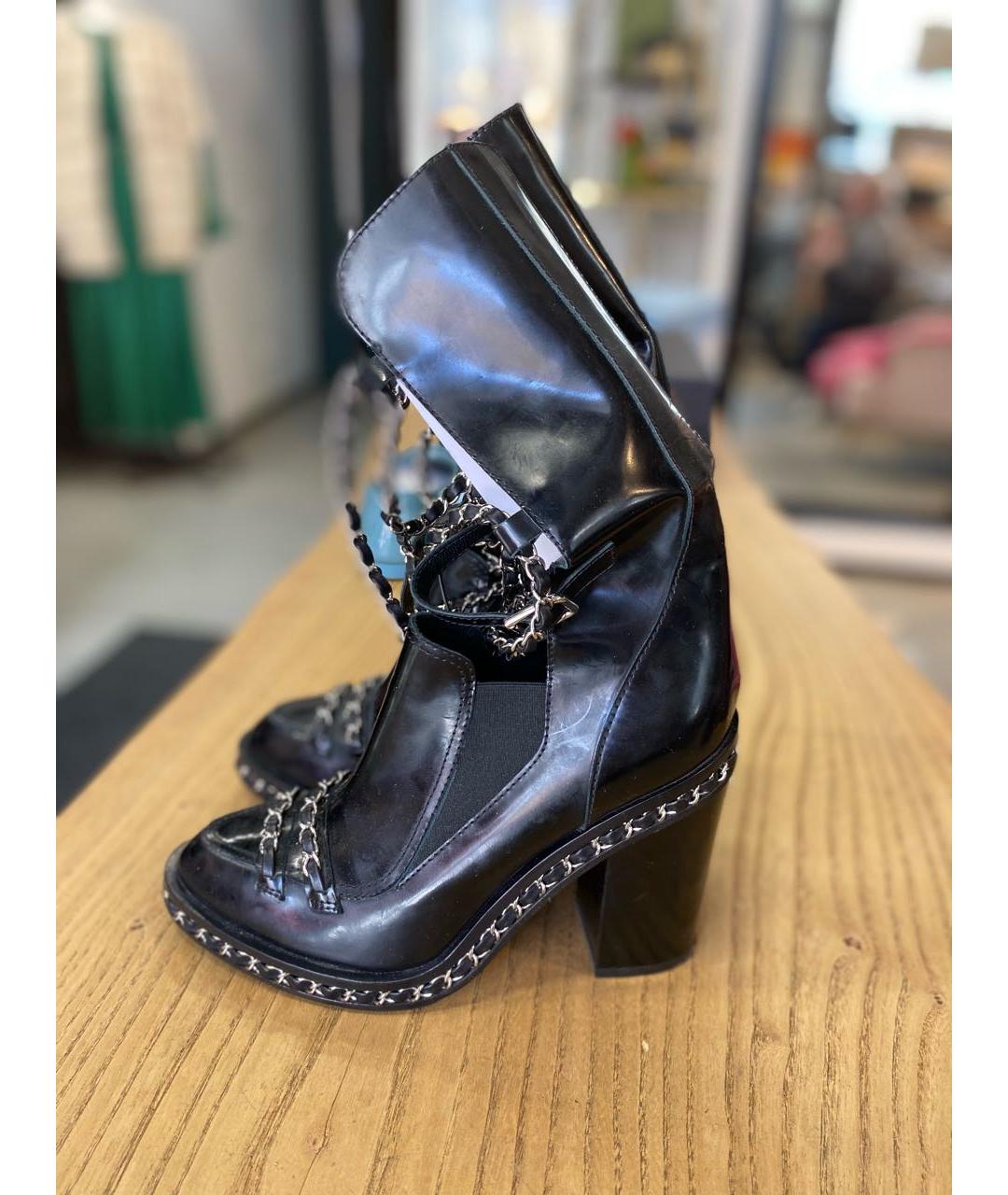CHANEL Черные кожаные ботильоны, фото 9