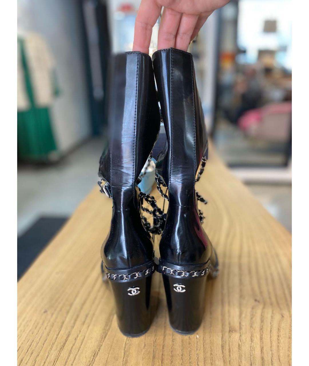 CHANEL Черные кожаные ботильоны, фото 3