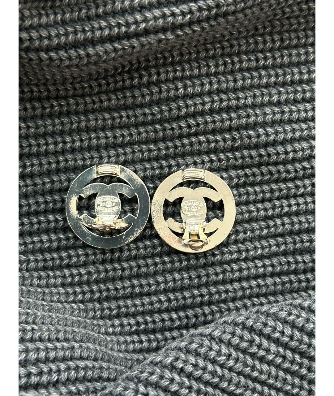 CHANEL Серебряные металлические клипсы, фото 2