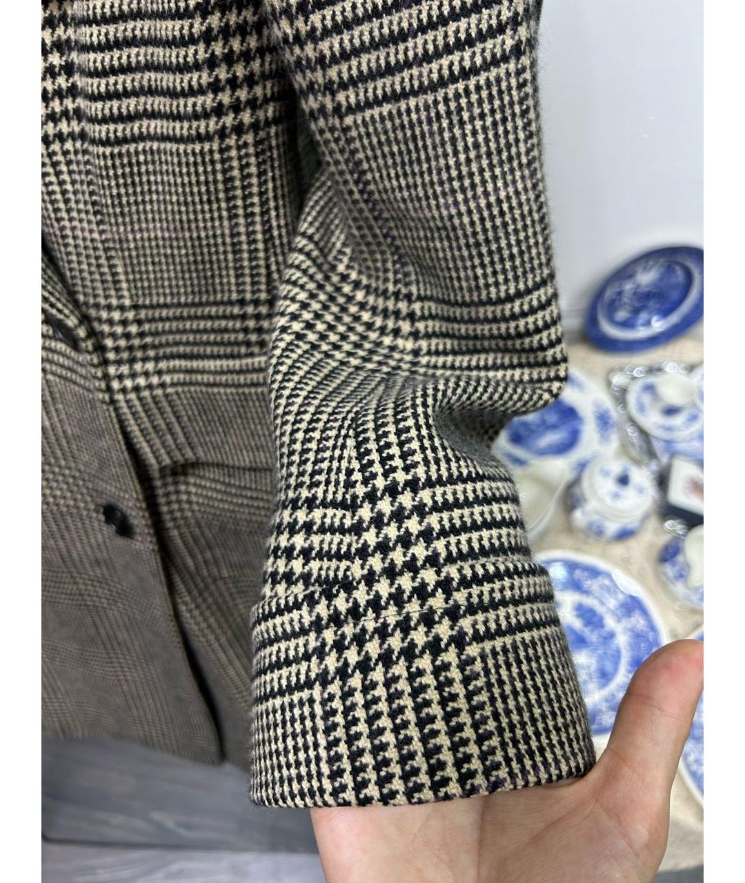 RALPH LAUREN COLLECTION Серое шерстяное пальто, фото 2