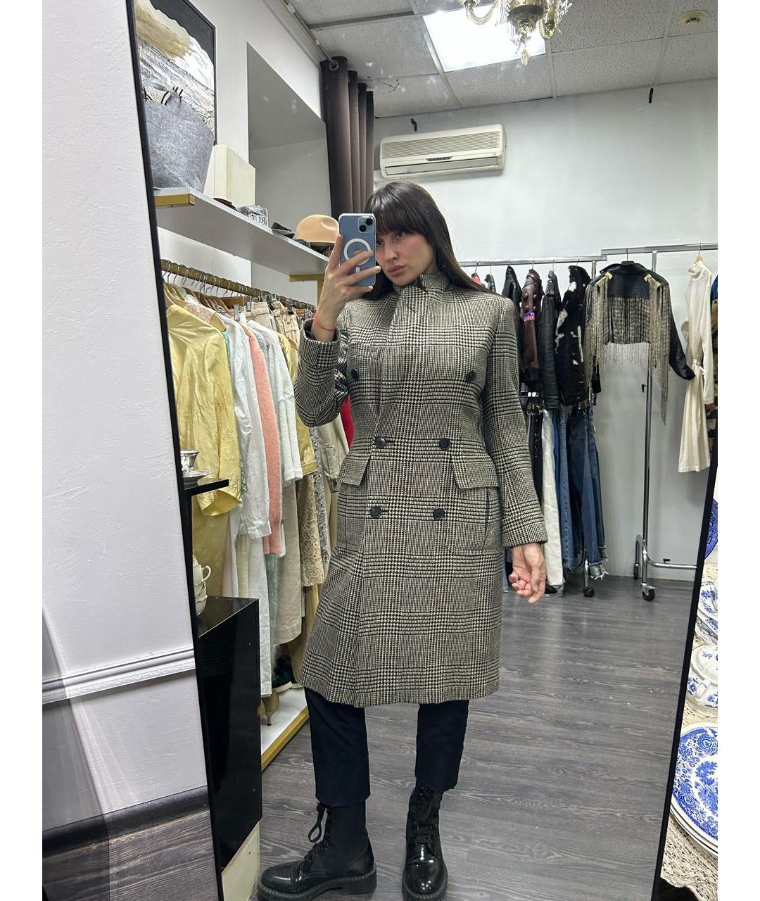 RALPH LAUREN COLLECTION Серое шерстяное пальто, фото 5