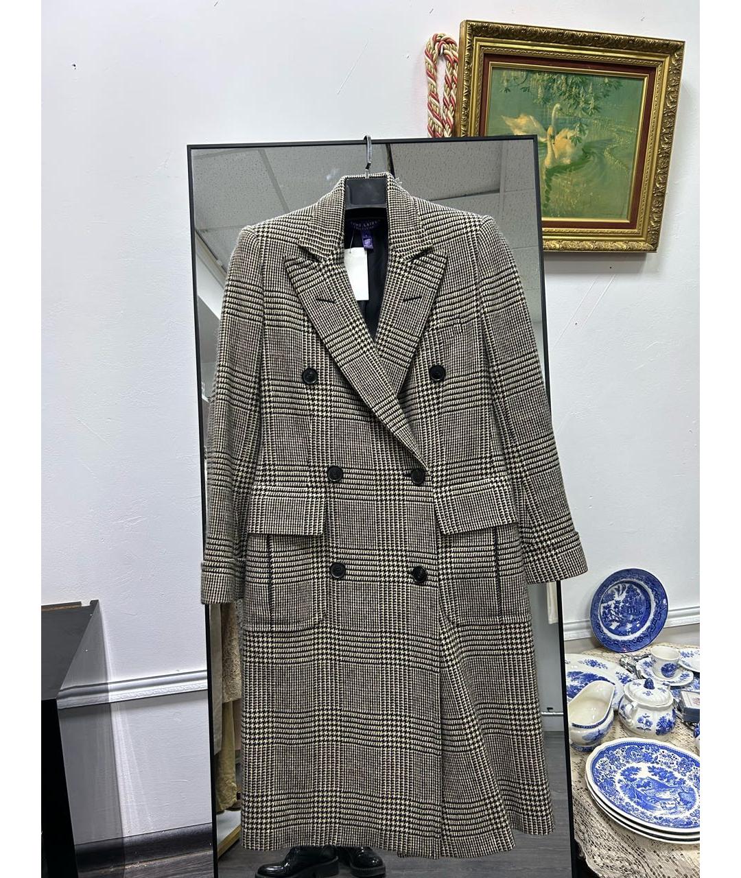 RALPH LAUREN COLLECTION Серое шерстяное пальто, фото 9