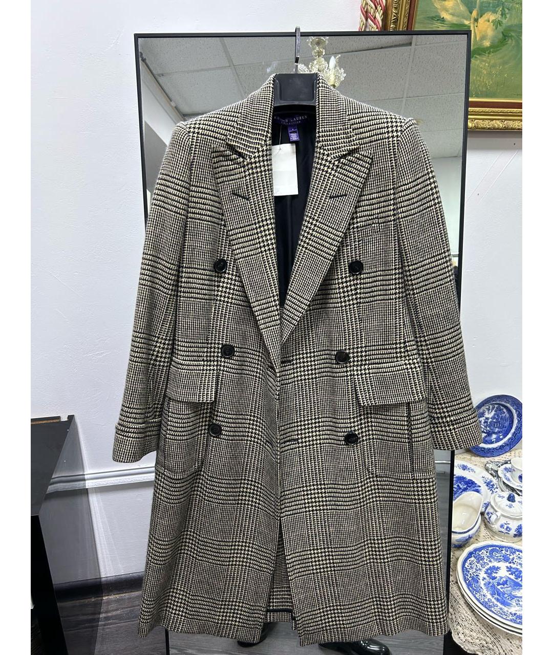 RALPH LAUREN COLLECTION Серое шерстяное пальто, фото 8