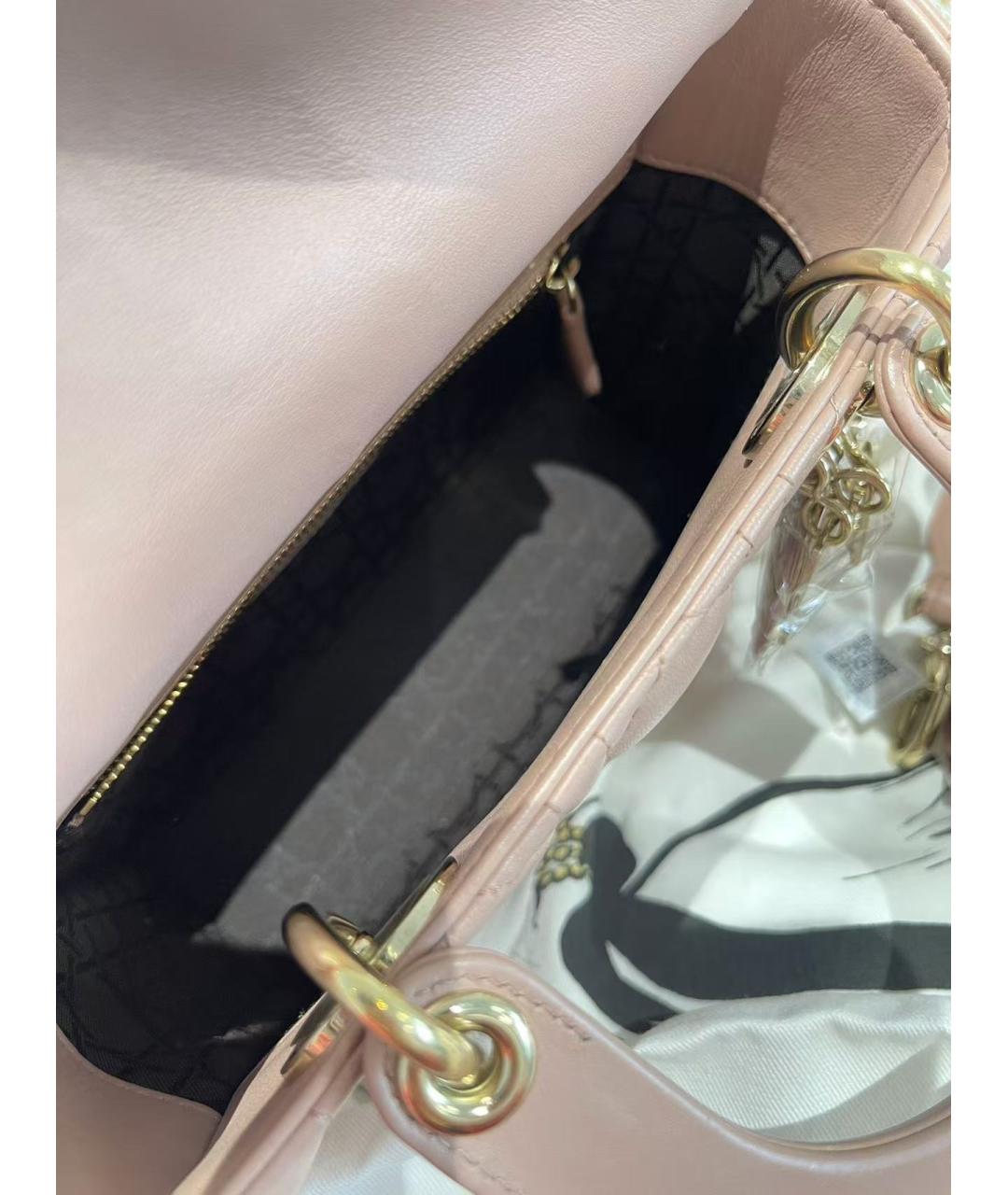 CHRISTIAN DIOR Розовая кожаная сумка с короткими ручками, фото 6