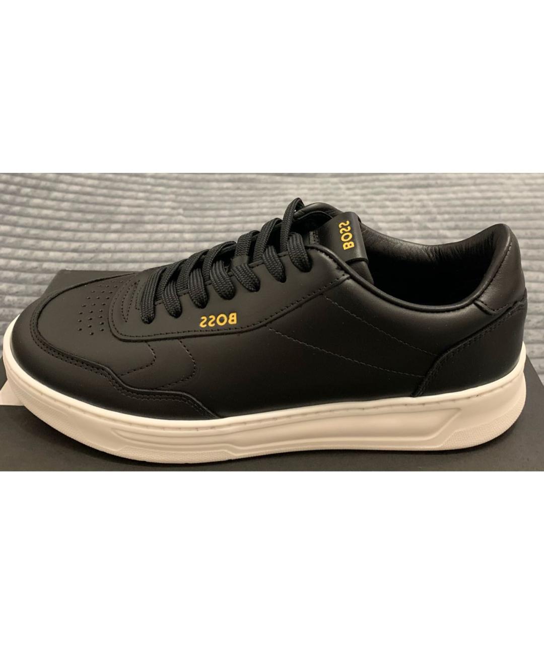 HUGO BOSS Черные кожаные кеды, фото 7