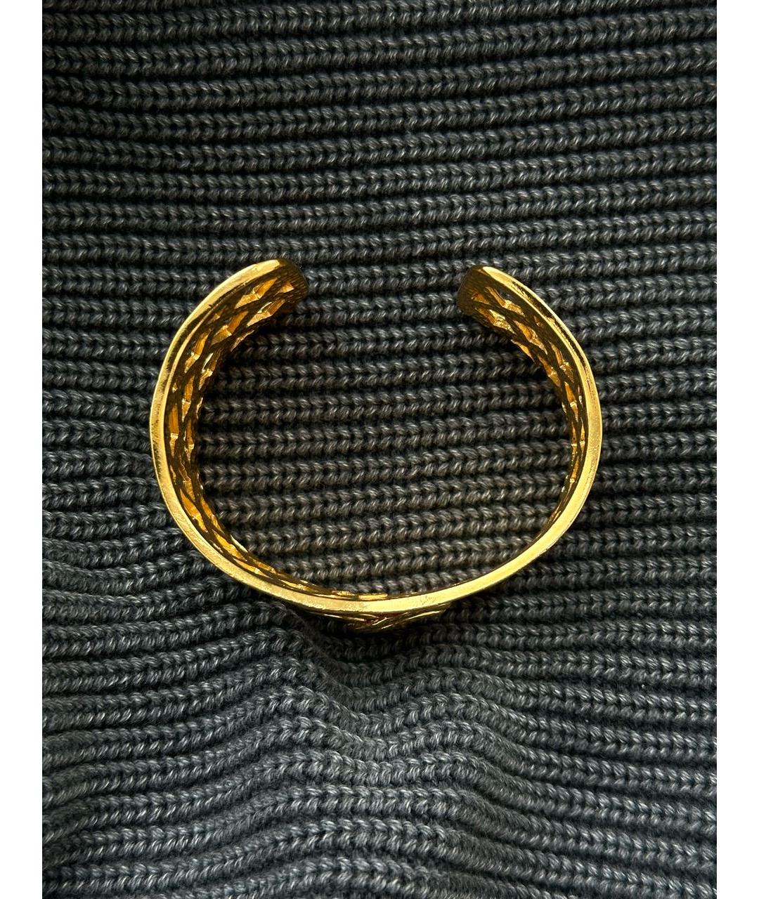 CHANEL Золотой металлический браслет, фото 2