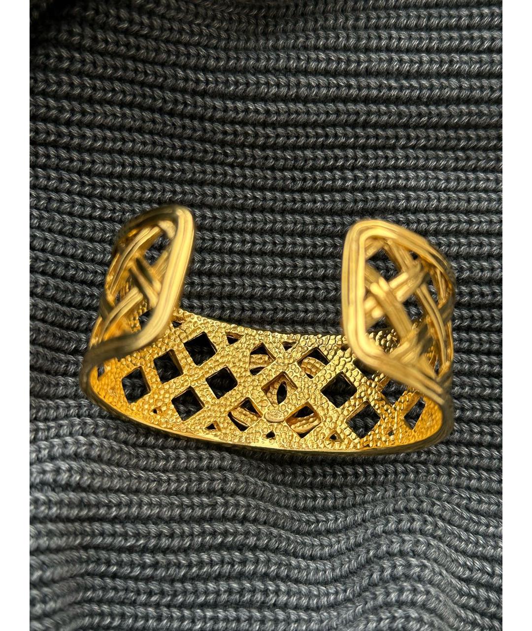 CHANEL Золотой металлический браслет, фото 6