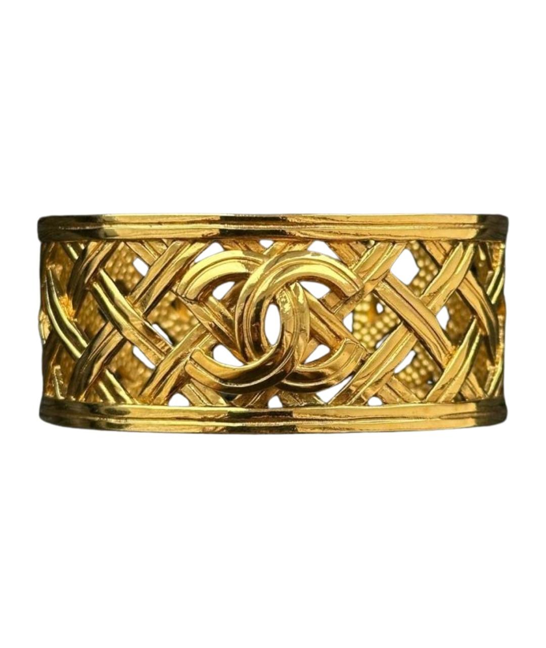 CHANEL Золотой металлический браслет, фото 1