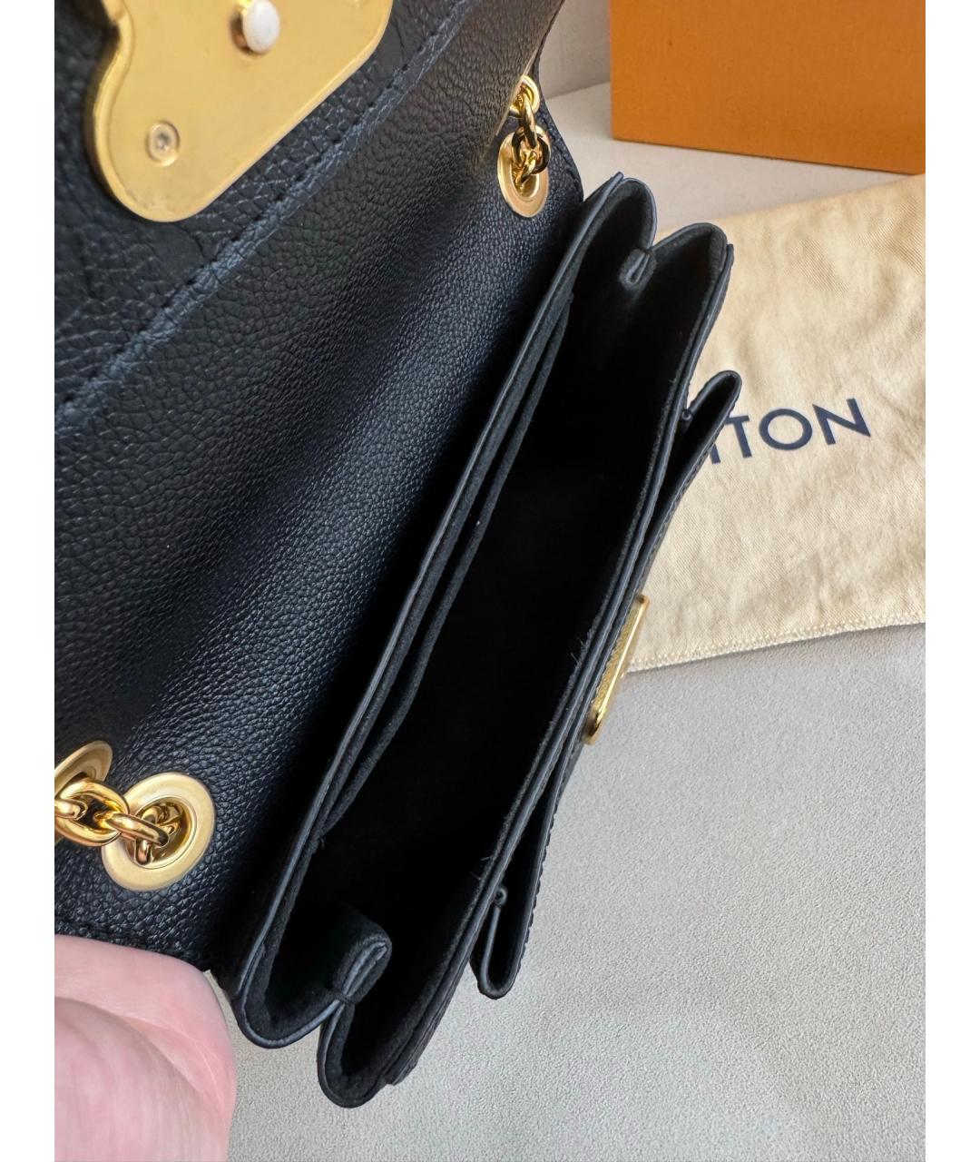 LOUIS VUITTON Черная кожаная сумка через плечо, фото 6