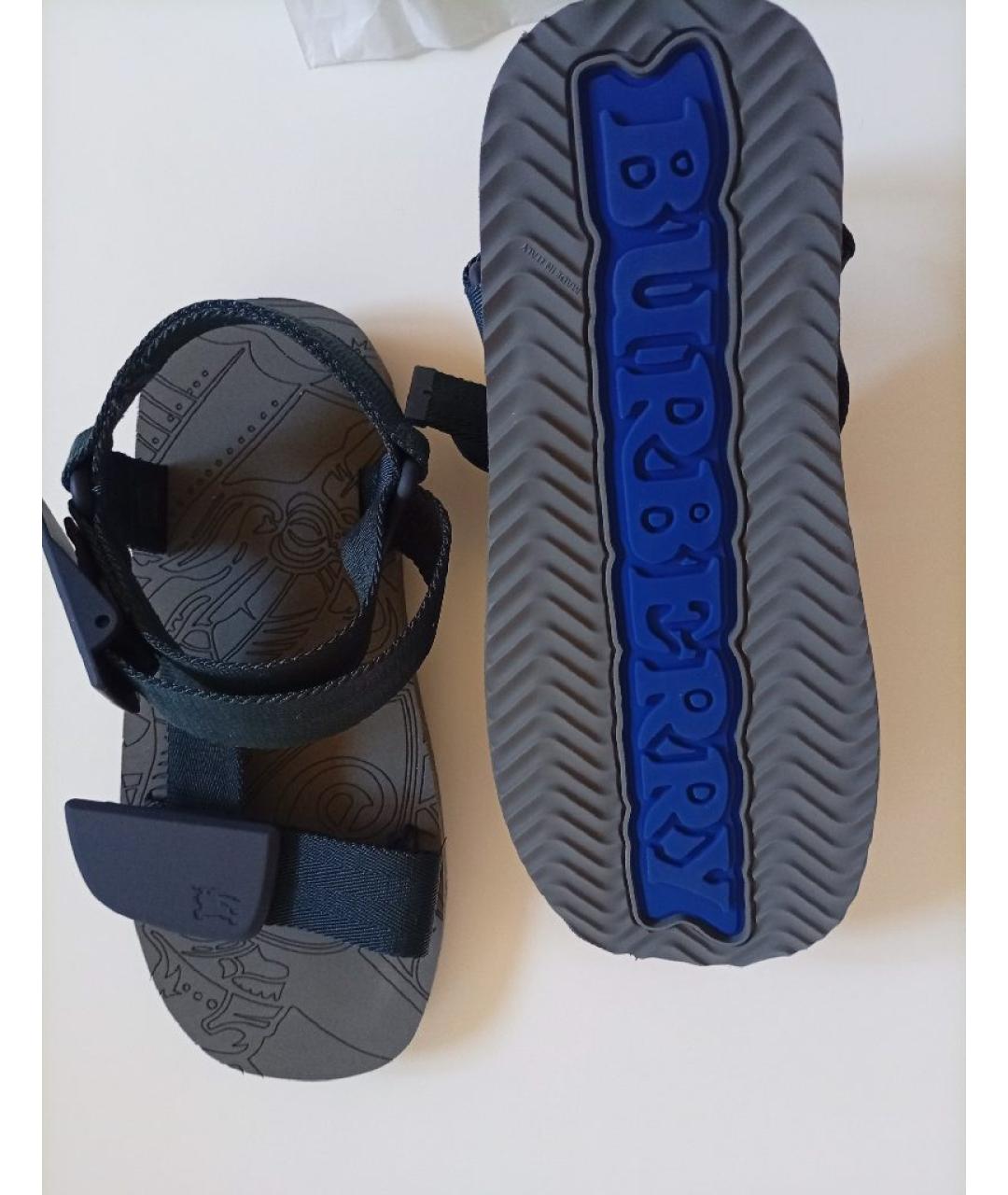 BURBERRY Темно-синие сандалии, фото 2