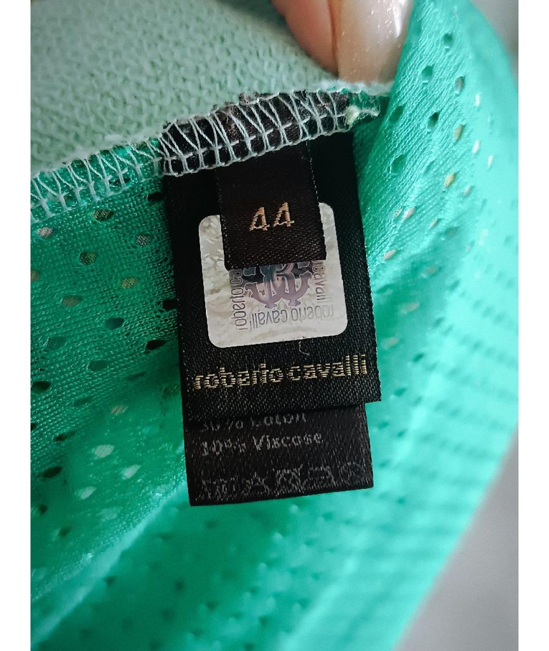 ROBERTO CAVALLI Бирюзовая шелковая спортивная куртка, фото 5