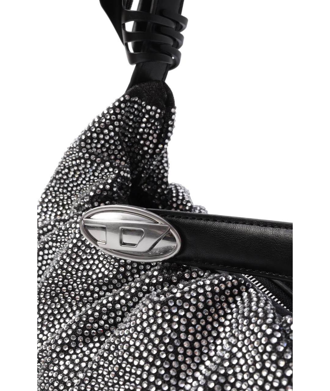 DIESEL Серебряная хлопковая сумка через плечо, фото 4