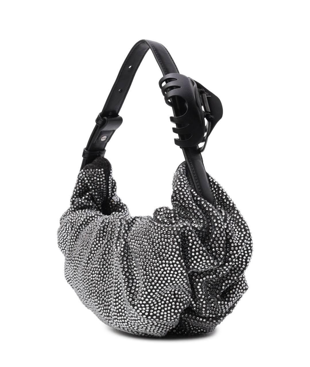 DIESEL Серебряная хлопковая сумка через плечо, фото 2