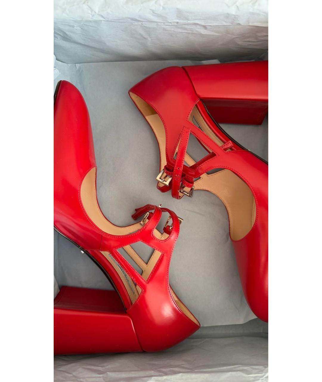 PRADA Красные кожаные туфли, фото 4