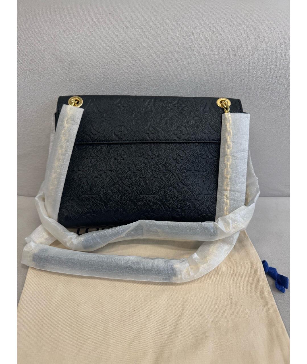 LOUIS VUITTON Черная кожаная сумка через плечо, фото 2